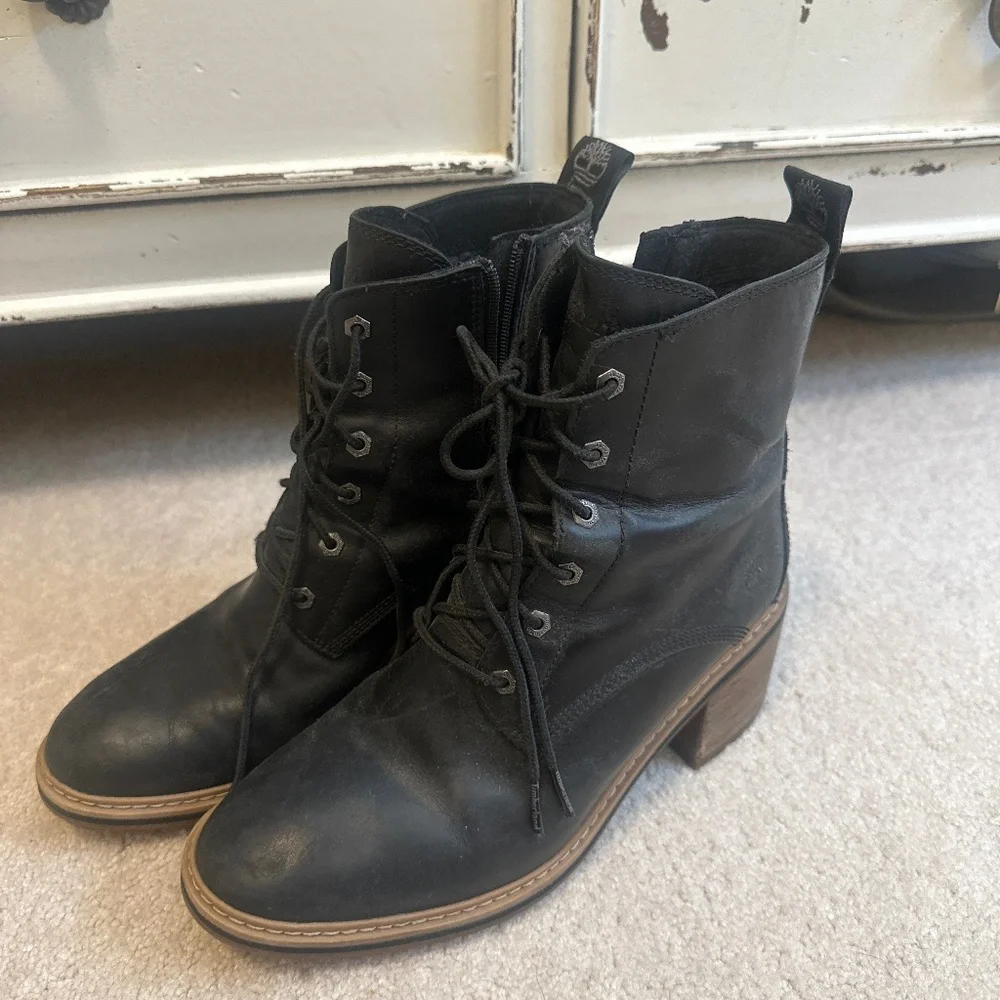 Womens Timberland Black Boots - Picture 1 of 4
